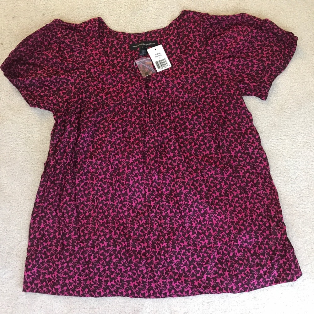 NWT French Connection hot pink cotton top